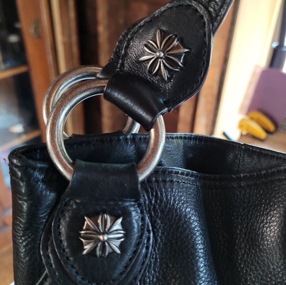 B. Makowsky Leather Satchel in Black - Picture 3 of 10